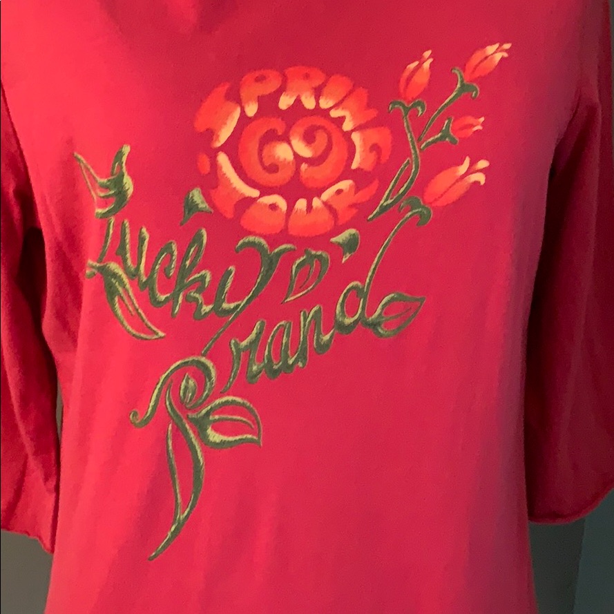Lucky Brand Spring Tour 69 Raw Hem Tee Medium